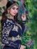 Navy blue color georgette party wear anarkali kameez